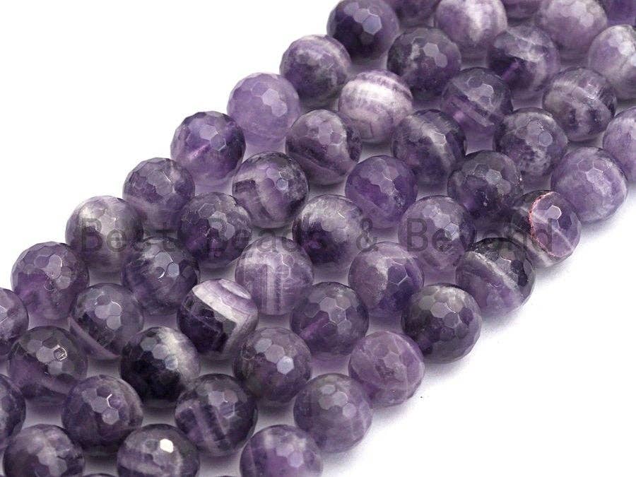High Quality Natural Dog Teeth Amethyst, Round Faceted 6mm/8mm/10mm,sku#U484