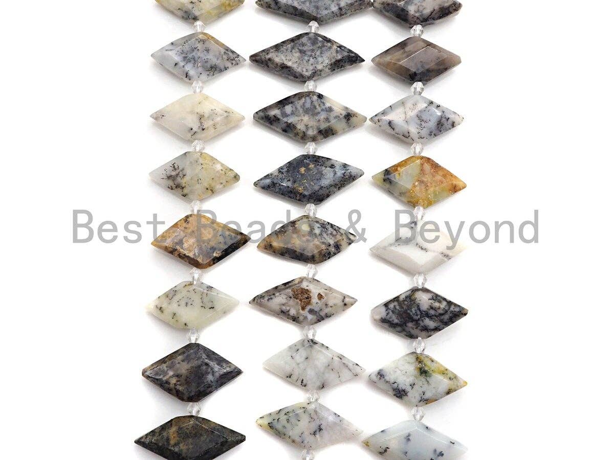 High Quality Natural Dentric Opal Horse Eye Shape Beads, Natural Dentric Opal beads, 16x30mm, sku#U678