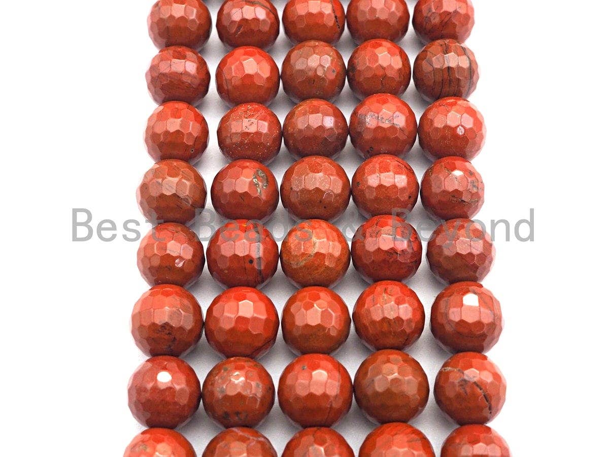 Quality Natural Red Jasper, 6mm/8mm/10mm/12mm Round Faceted Jasper beads, 15.5" full strand, sku#U524
