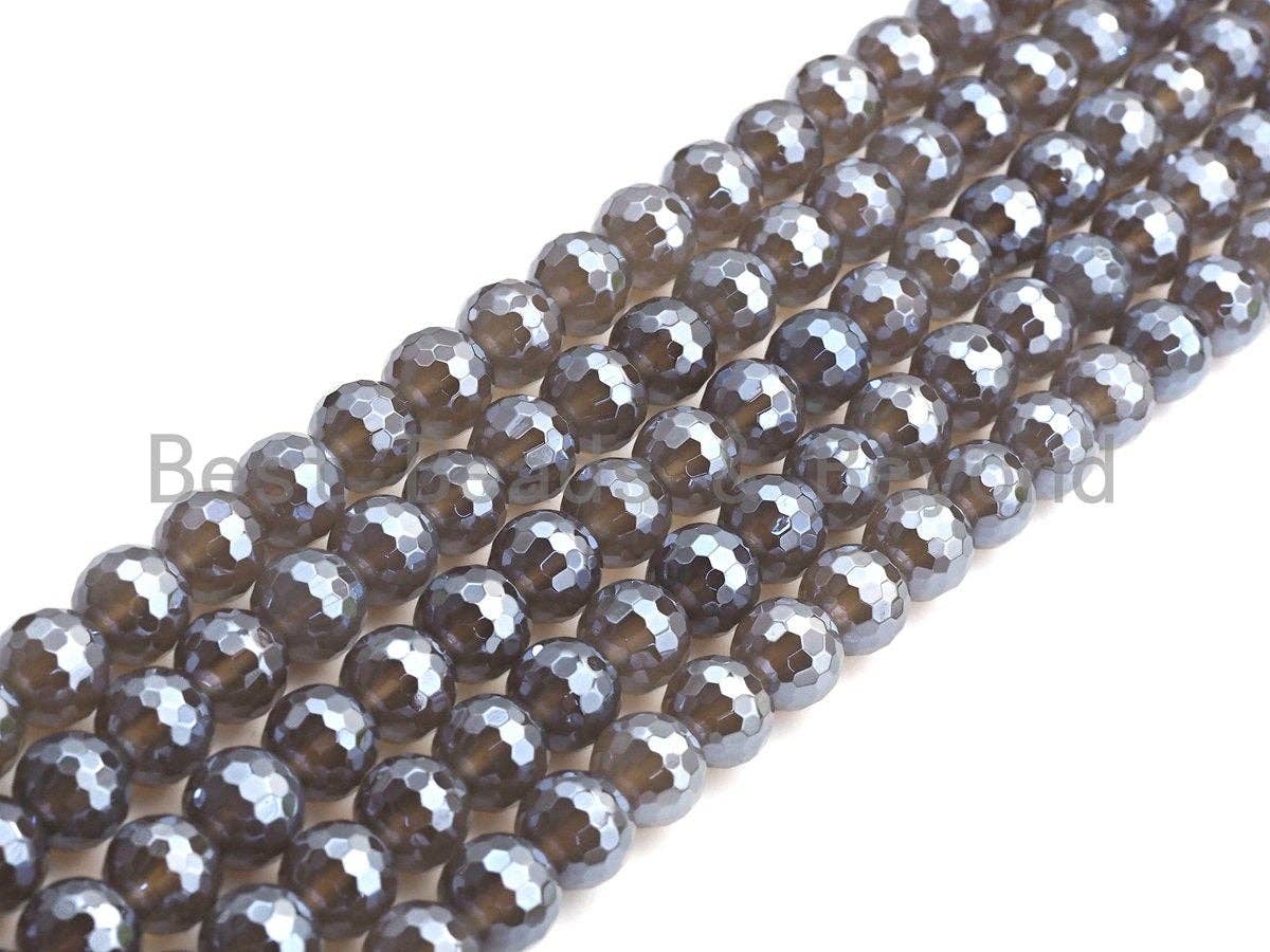 Mystic Faceted Agate Beads,6mm/8mm, Dark Champagne Color Agate Gemstone beads, 15.5" Full Strand,sku#UA63