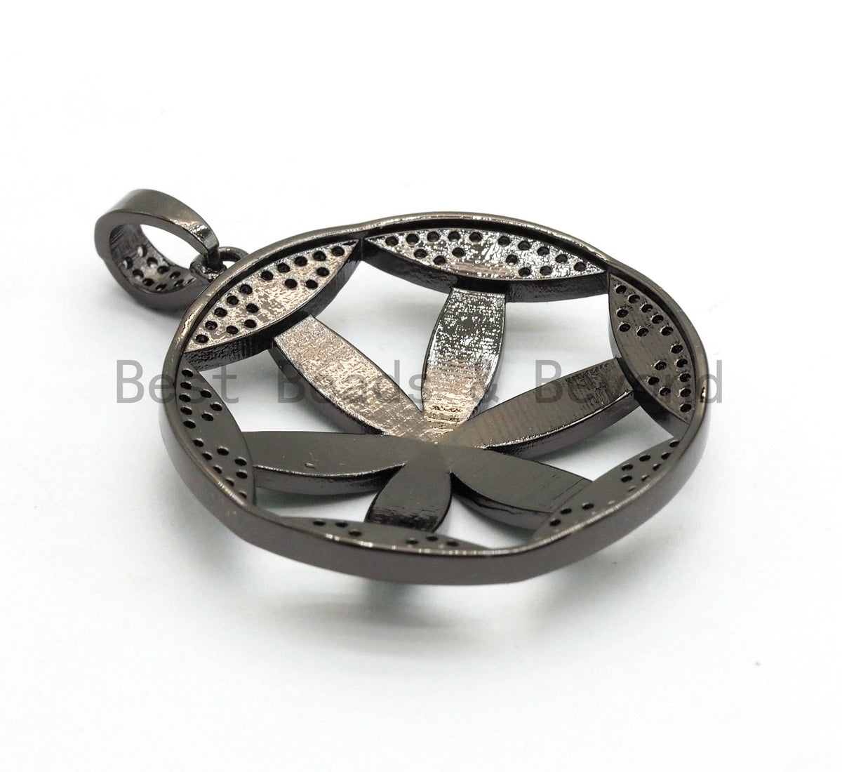NEW DESIGN CZ Micro Pave Enamel Flower Pendant, Oil Drop Flower Pendant, Flower Enamel Pendant, Women Jewelry, 33x36mm,sku#F564