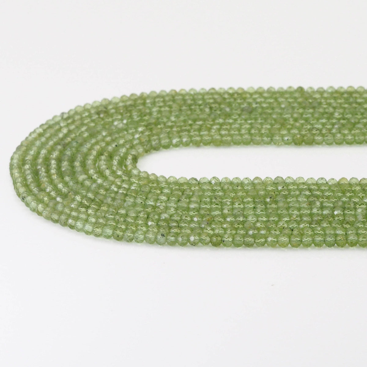 Genuine Peridot Faceted Rondelle Beads, Sku#U1683