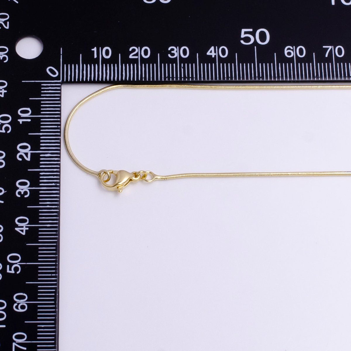 1mm Dainty Snake Omega 17.5 Inch Layering Chain Necklace w. Lobster Clasps | WA-1898 Clearance Pricing