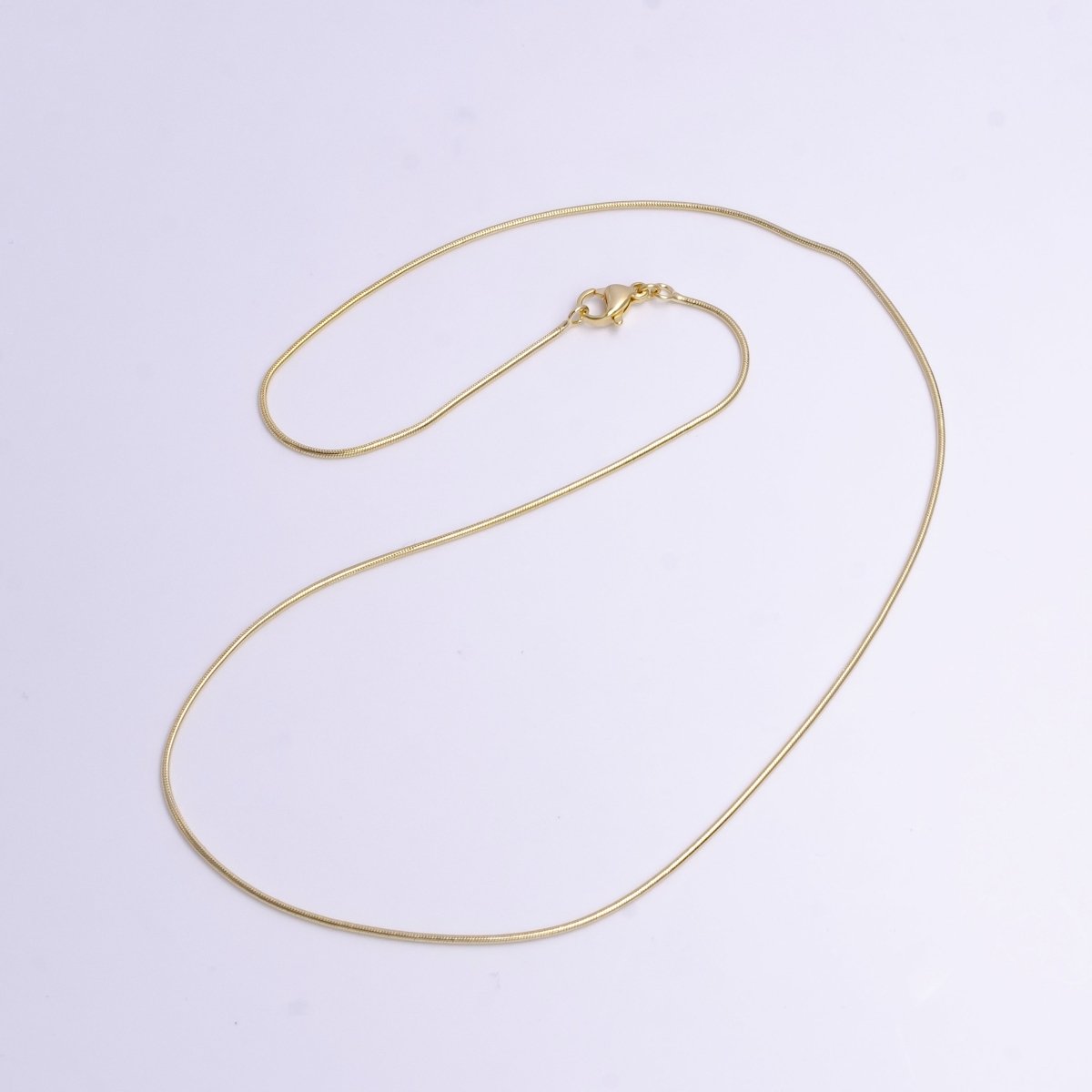 1mm Dainty Snake Omega 17.5 Inch Layering Chain Necklace w. Lobster Clasps | WA-1898 Clearance Pricing