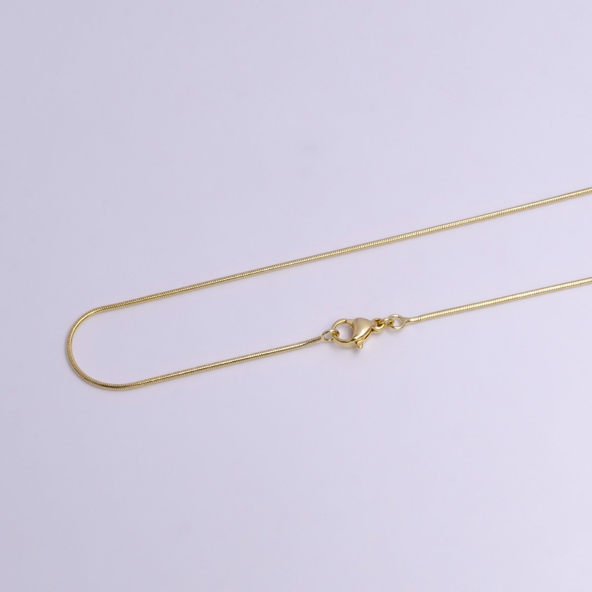 1mm Dainty Snake Omega 17.5 Inch Layering Chain Necklace w. Lobster Clasps | WA-1898 Clearance Pricing