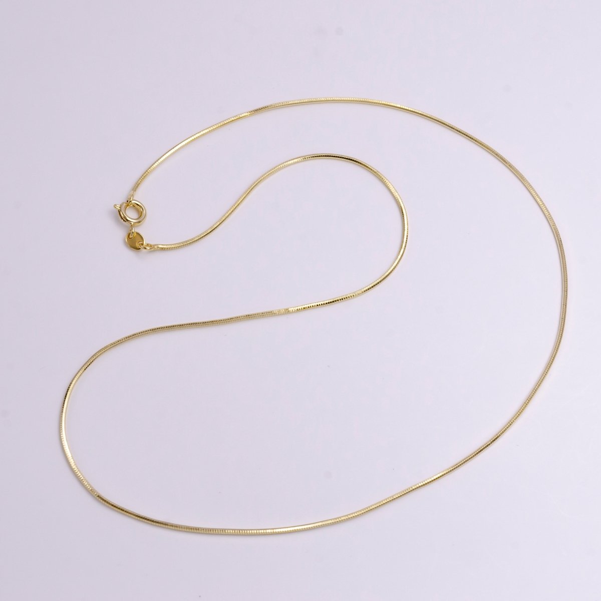 1mm Omega Cocoon Dainty 18 Inch Chain Layering Necklace w. Spring Ring | WA-1905 Clearance Pricing