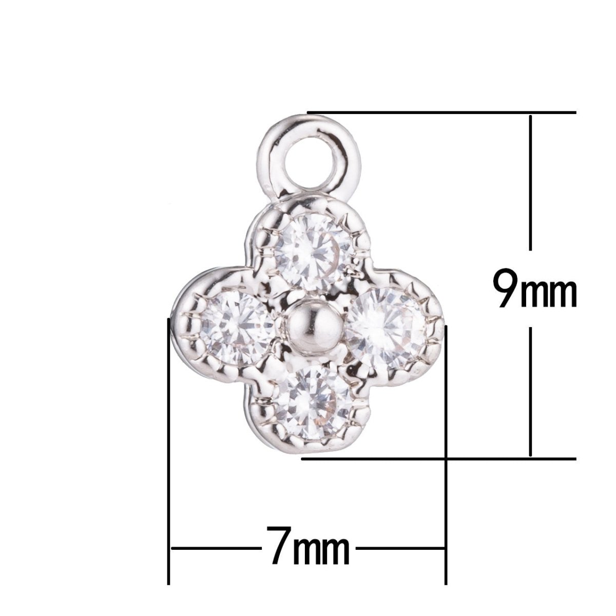 1pc Gold Filled Cute Flower, Circle of Love, Minimalist Chic, Cubic Zirconia Bracelet Charm, Necklace Pendant, Findings for Jewelry Making, C-214