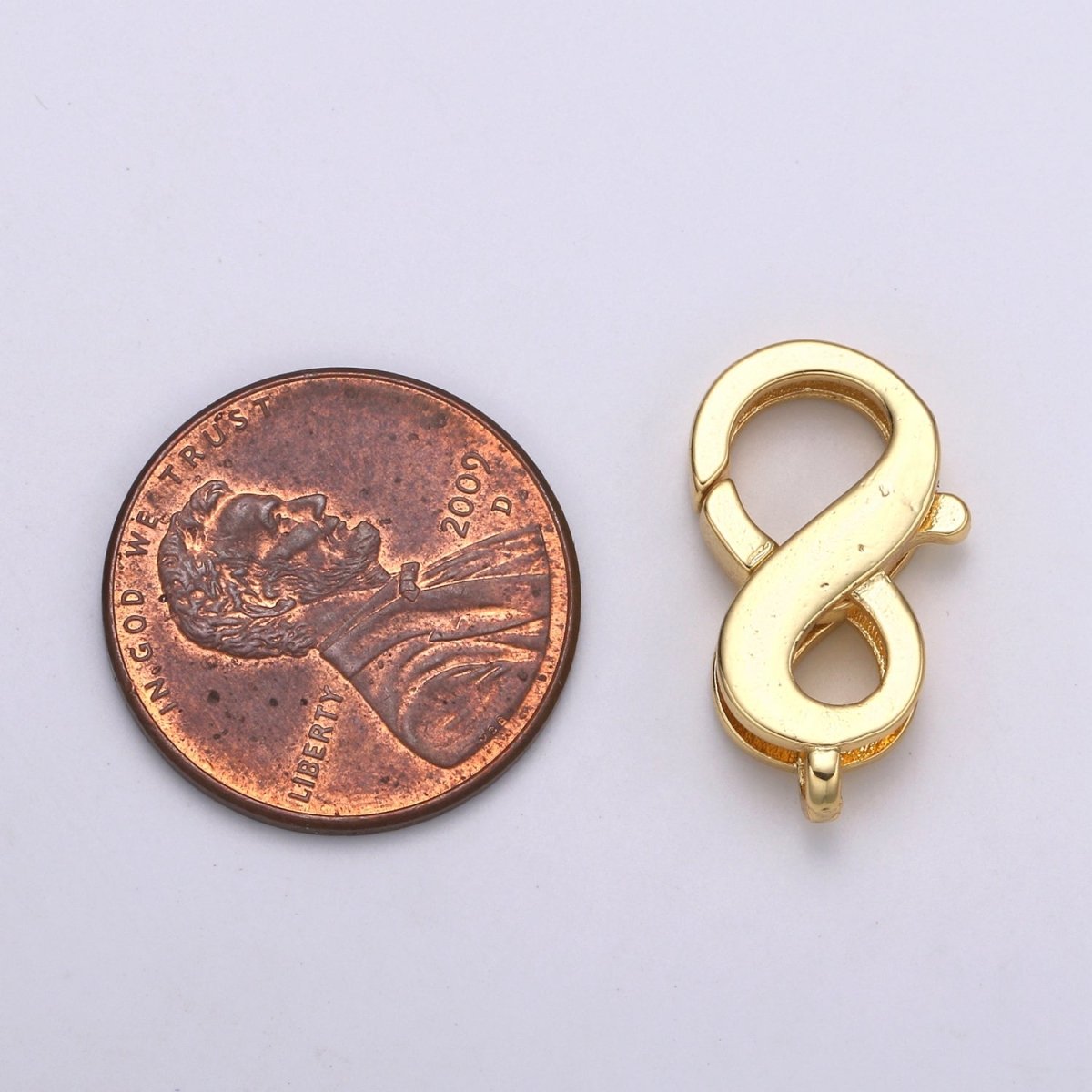 1pc Wholesale Lobster Clasp 24k Gold , Infinity Lobster Claw for Jewelry Making, Size 19.5mmX11.4mm L183