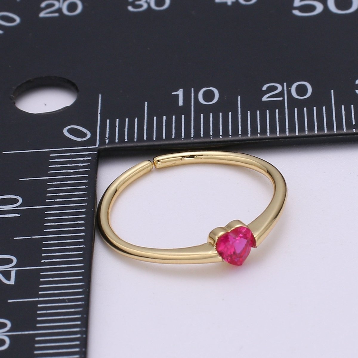 1x Mini Heart Ring Gold Thin Stacking Ring Tiny Stackable Ring Gift For Her Minimal Jewelry Dainty Thin Band Promise Ring Gift Sister O-289 O-290