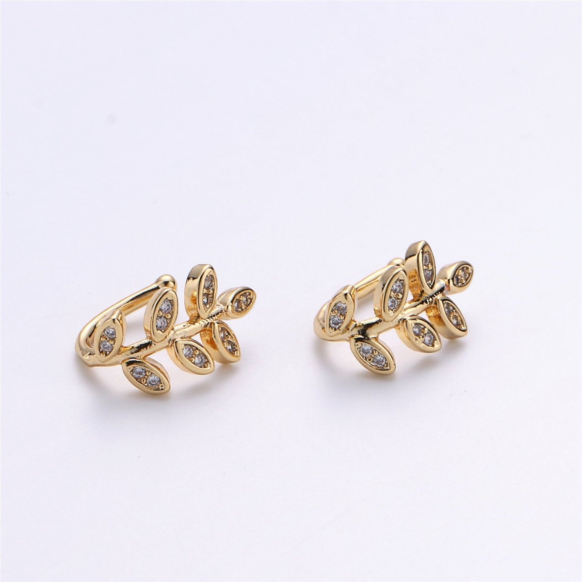 1x Olive Vine Gold Filled Earring Simple Ear Cuff, delicate ear cuff, ear cuff no piercing, gold ear cuff, ear cuff, gold ear cuff AI-133