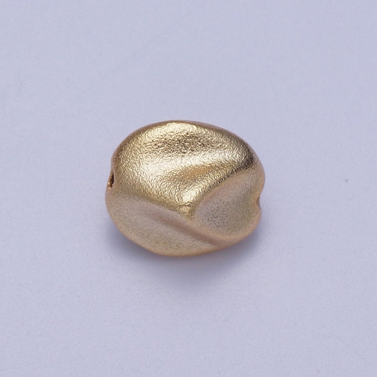 20 Pieces 9.5mm Matte Geometric Gold Beads | B-495