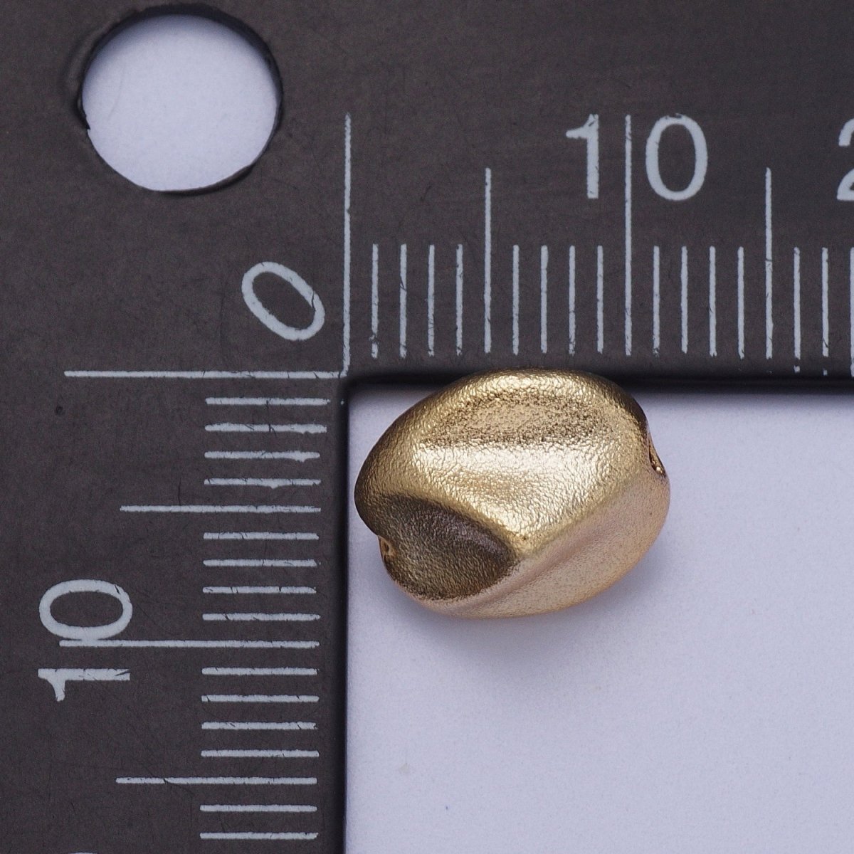 20 Pieces 9.5mm Matte Geometric Gold Beads | B-495