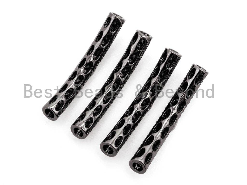 Black CZ Pave Half Full Pave Bar Tube Connector, CZ Pave Connector, Spacer Tube, 4x32mm,sku#G310