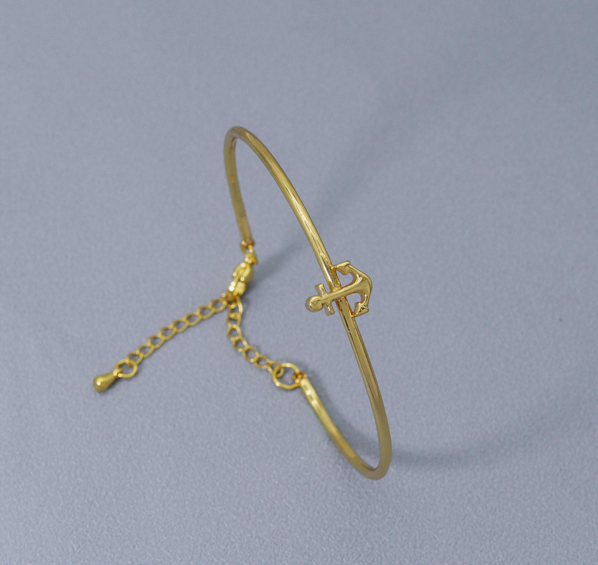 Thin Star Anchor Elephant Bangle, O108C