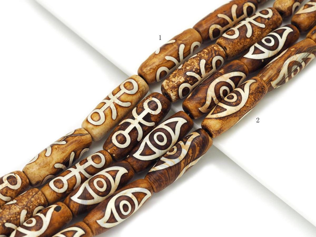 Natural Brown Tibetan Agate Spacer Beads, Sku#U1339