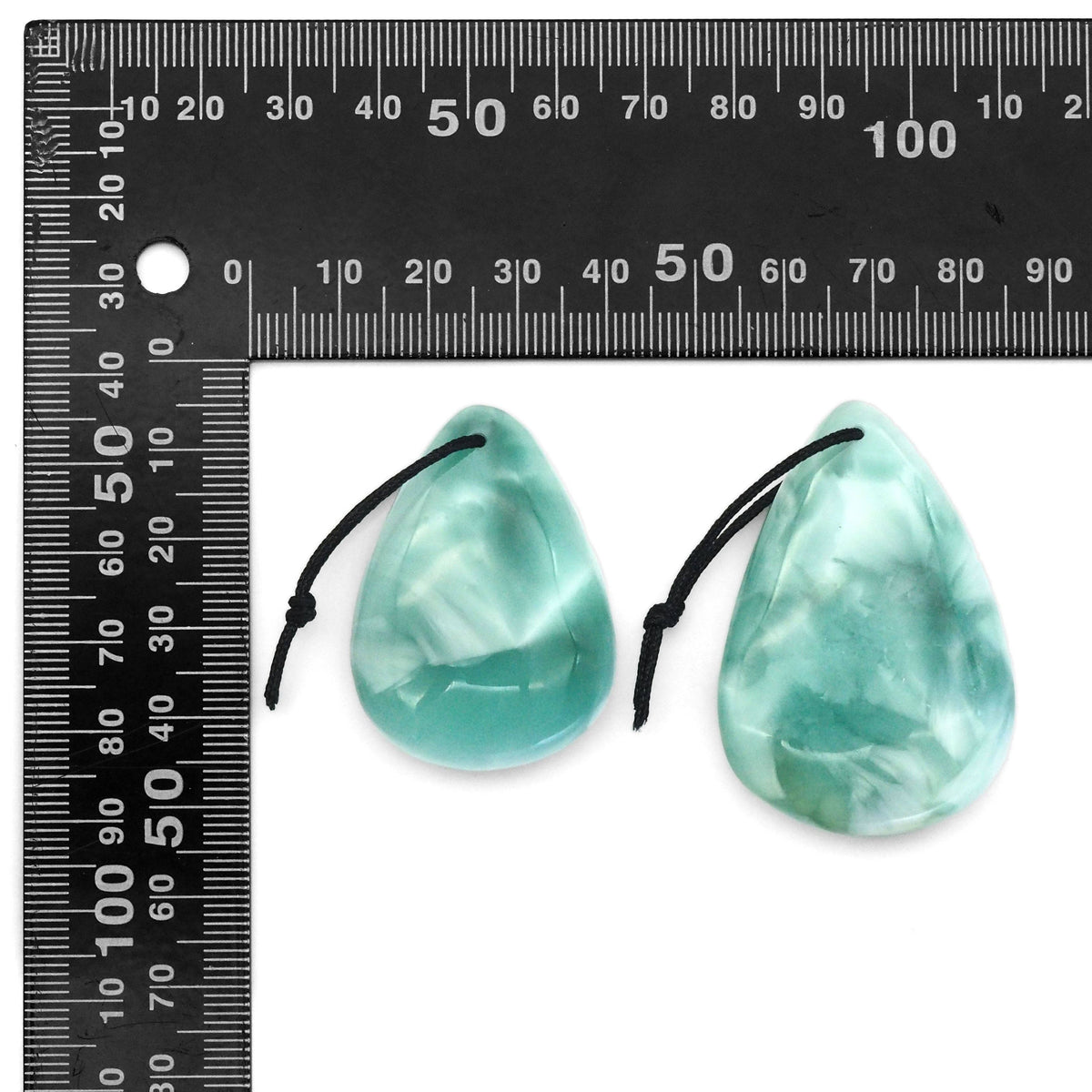 Genuine Cat's Eye Angelite Teardrop Pendant, 25x35mm/30x40mm, Sku#U1624