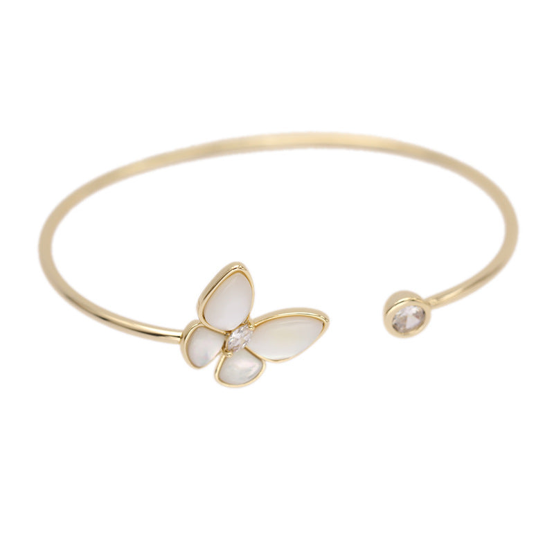 Personalized Simple Metal Design Opening Hand Shell Bracelet