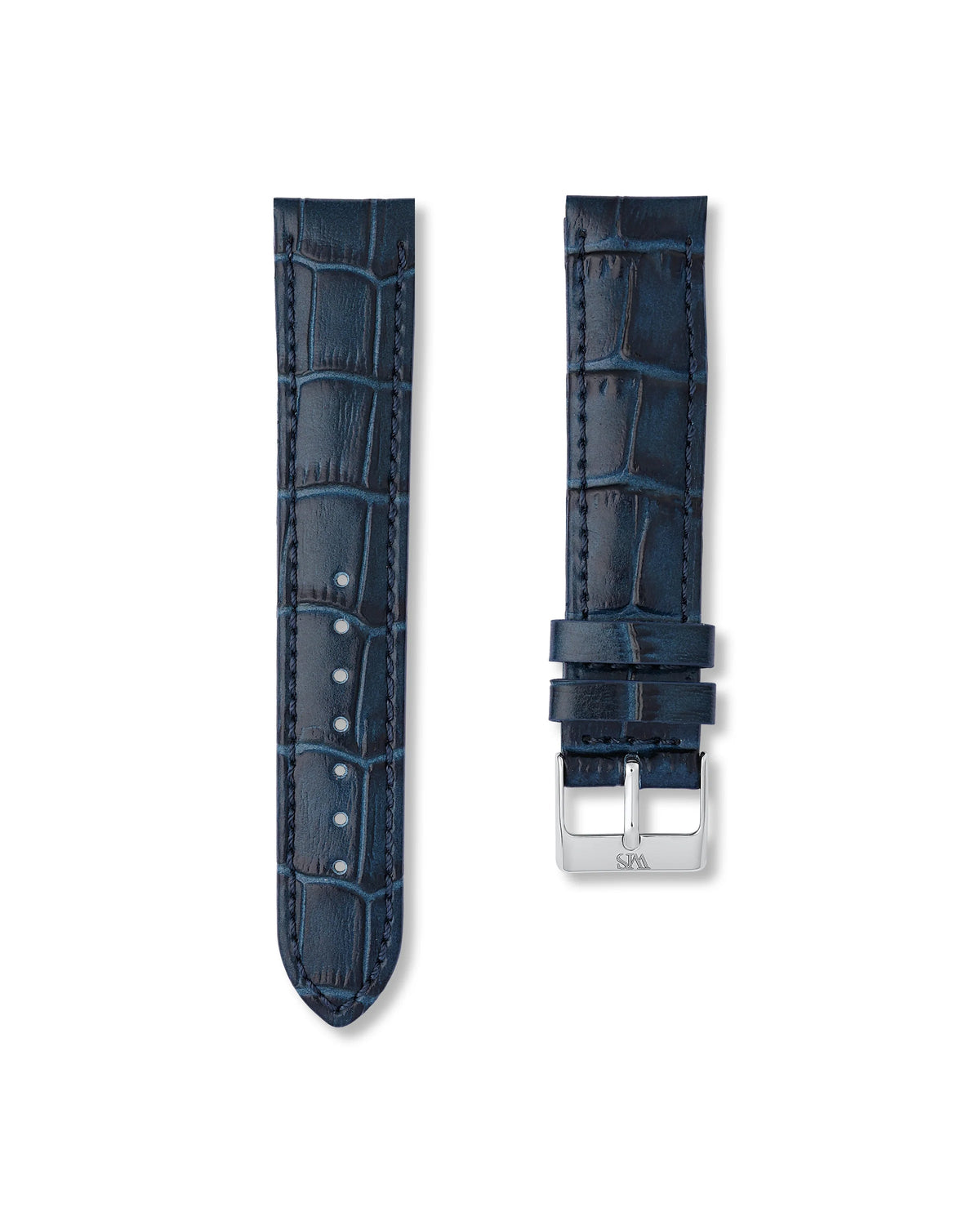 Midnight Blue Alligator Leather Watch Strap 21mm