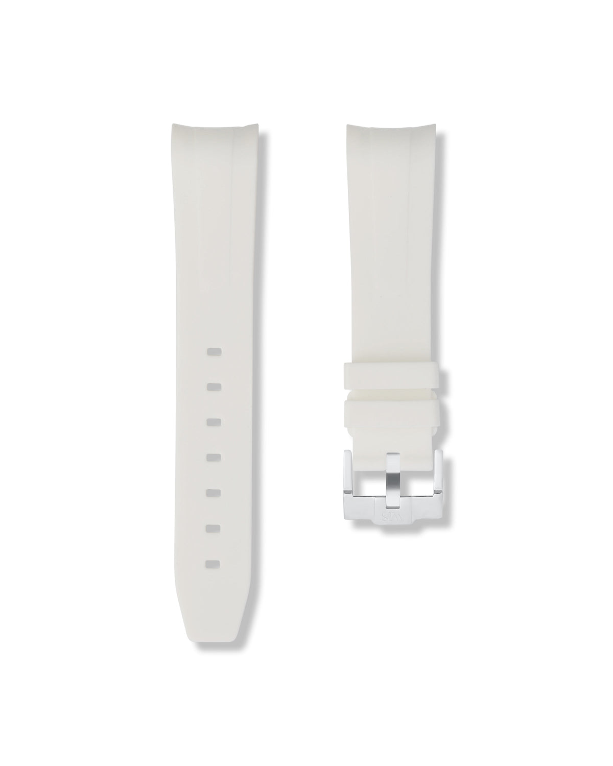 Polar White Curved Rubber Strap 21mm