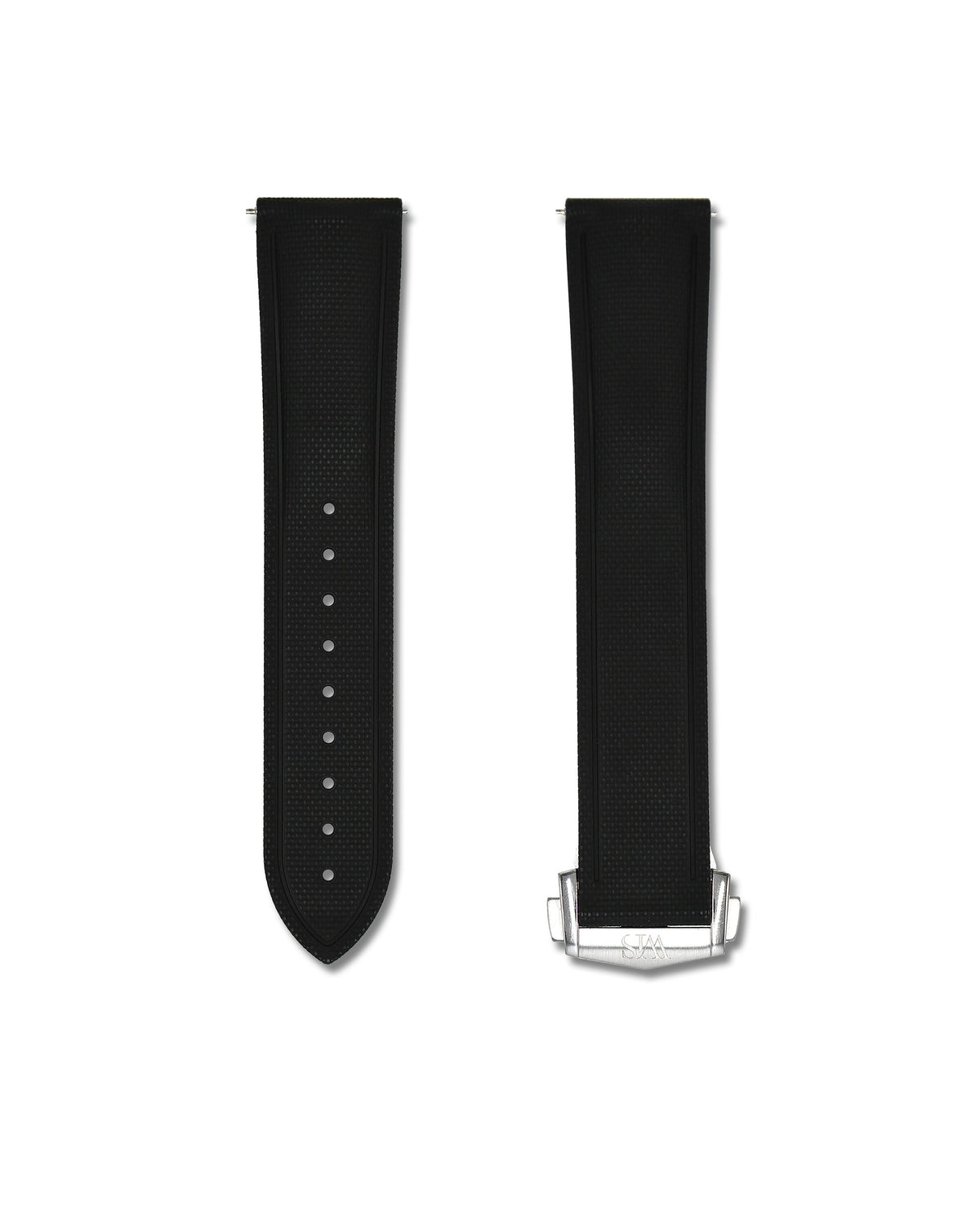 Tuxedo Black Deployant Clasp Quick Release Rubber Sailcloth Strap 20mm
