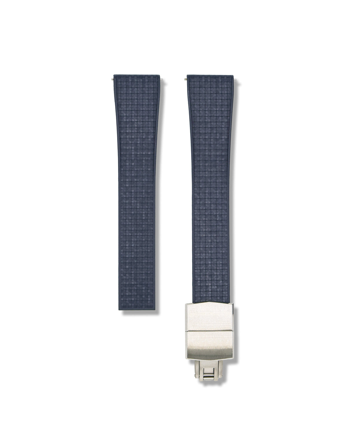 Patterned Blue Deployant Clasp Quick Release Rubber Strap 22mm