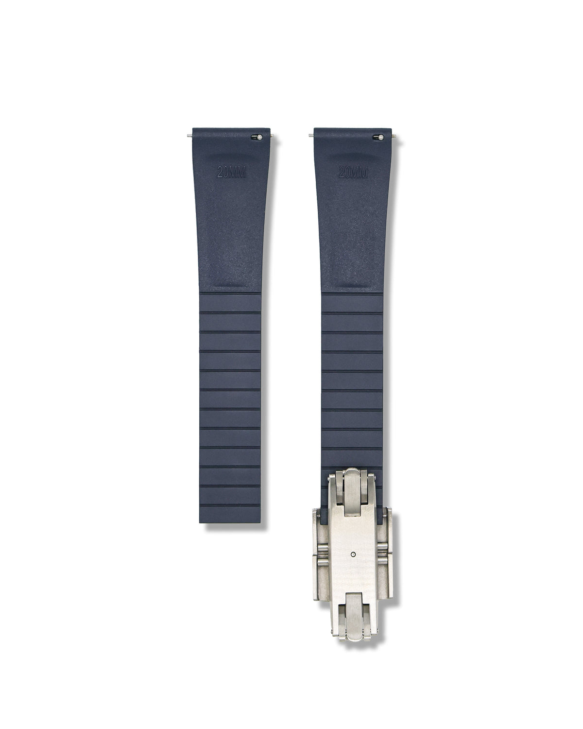 Patterned Blue Deployant Clasp Quick Release Rubber Strap 20mm