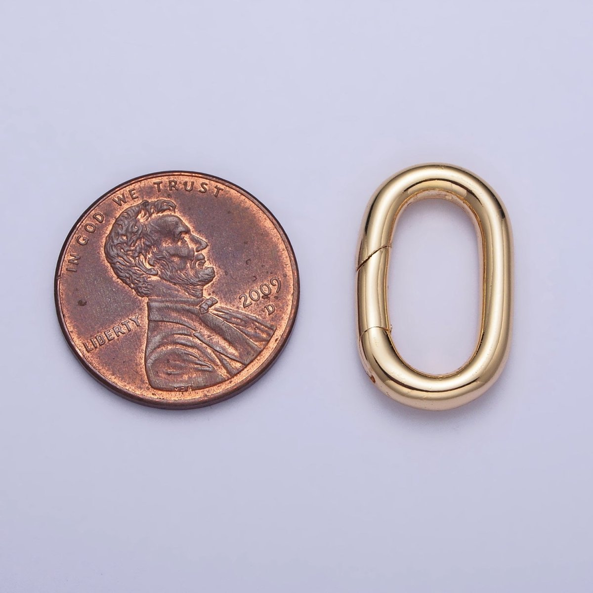 20mm Gold Oblong Push Spring Gate Ring Jewelry Making Closure Enhancer Supply | Z-086