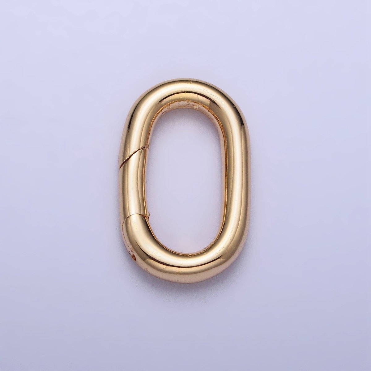 20mm Gold Oblong Push Spring Gate Ring Jewelry Making Closure Enhancer Supply | Z-086