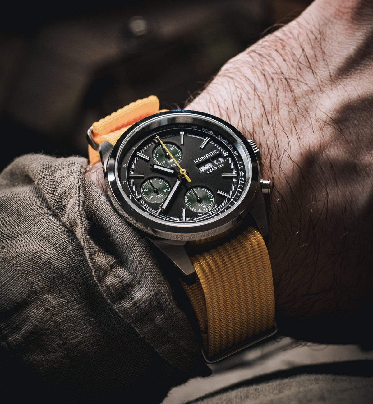 Lemon Yellow Woven Nylon Strap 22mm