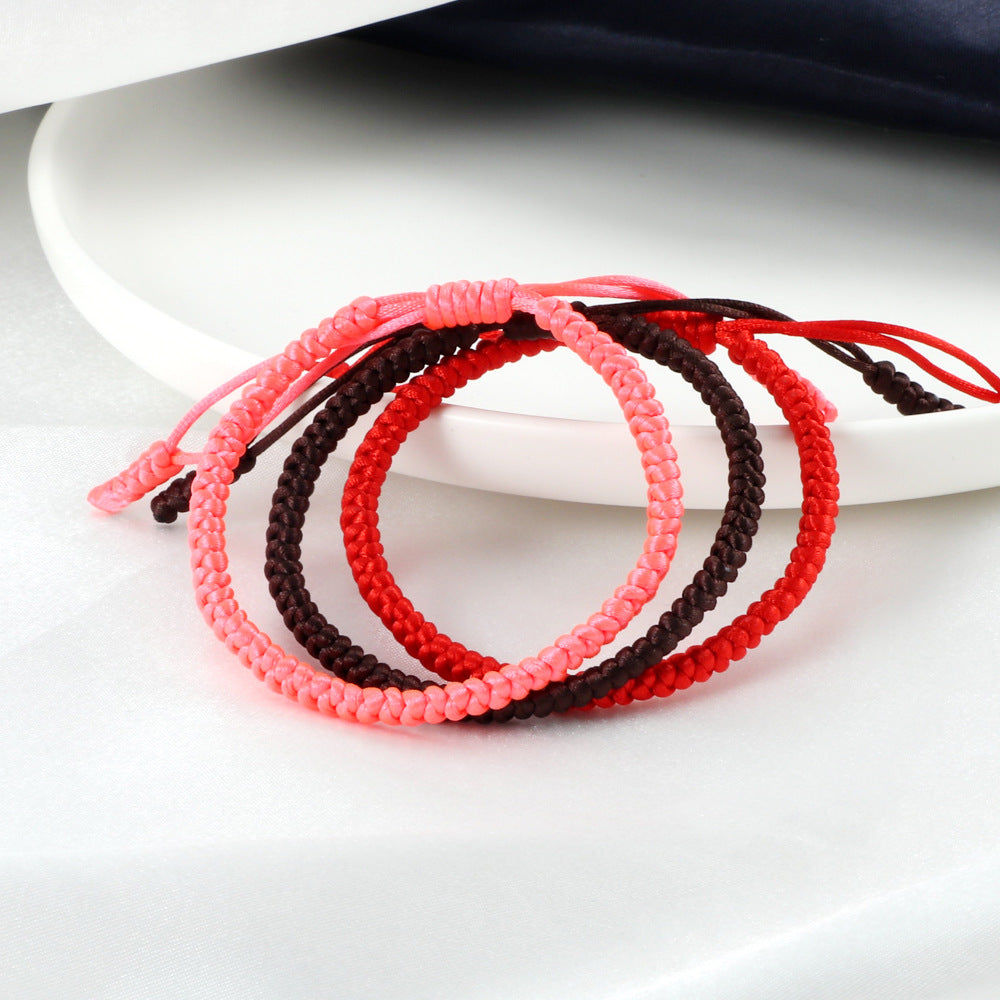 Women's & Men's Vintage Silk Carrying Strap Blessing Knot Wrist Diamond Bracelets