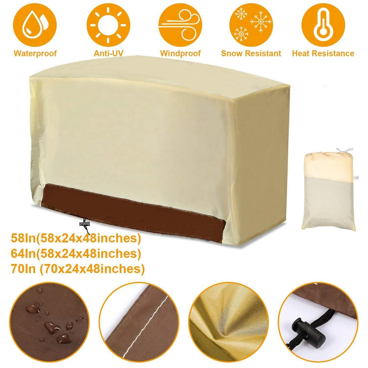 210D Waterproof Outdoor BBQ Grill Cover