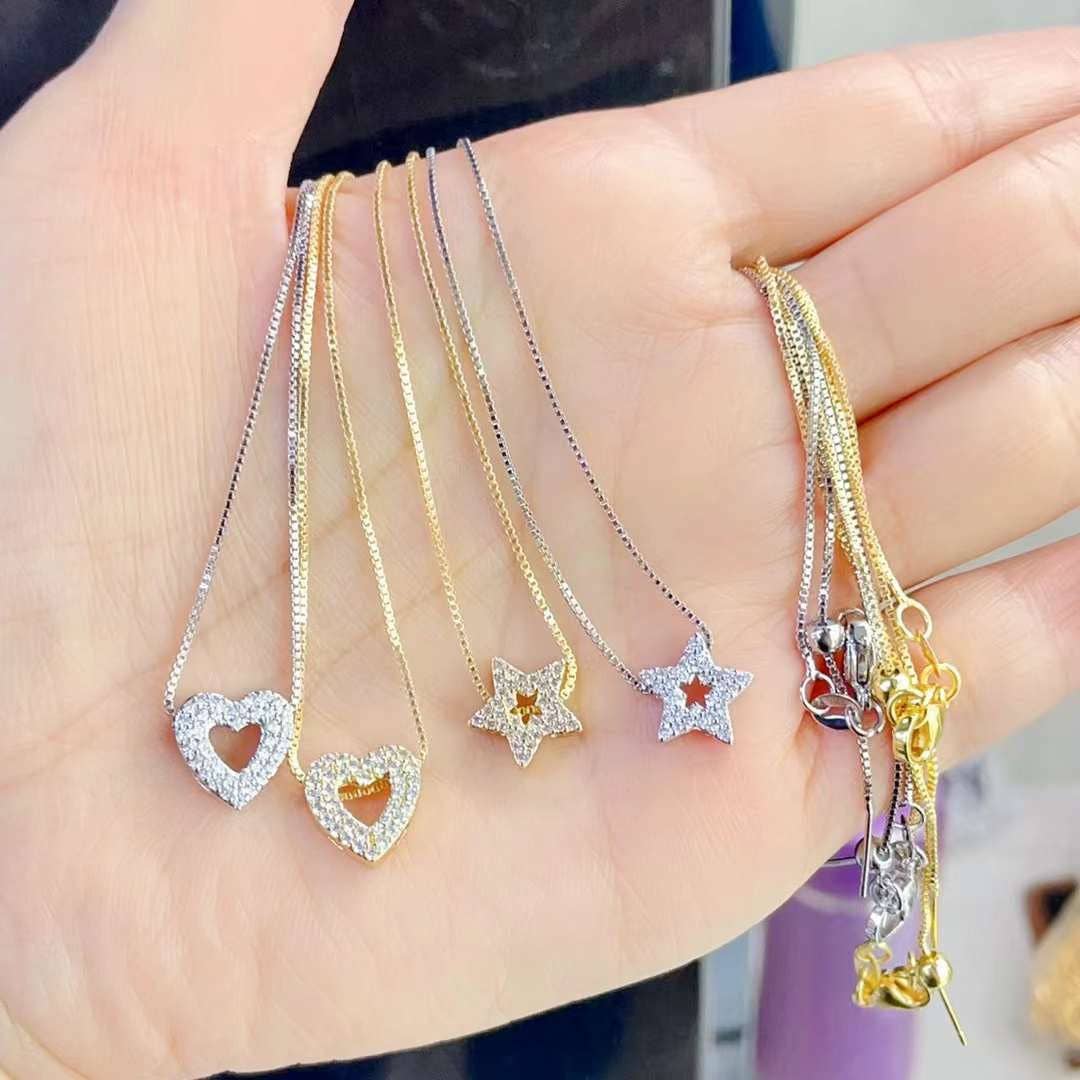 CZ Heart Star Spacer Connector Charm Beads, sku#A312