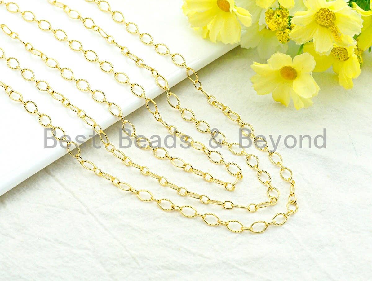 5x8mm Texturized Oval link chain, wholesale chain, unfinished chain, sku#E501