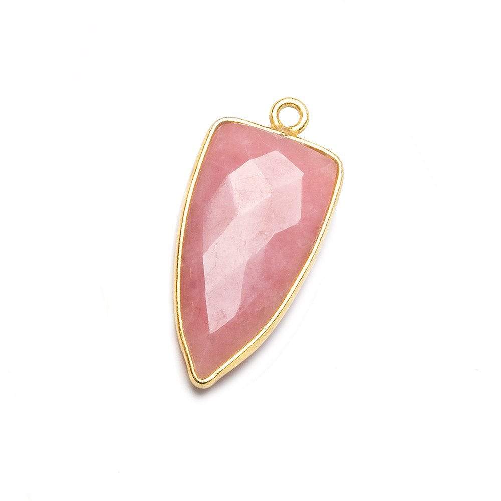21x11mm Vermeil Bezel Pink Peruvian Opal faceted point 1 focal bead
