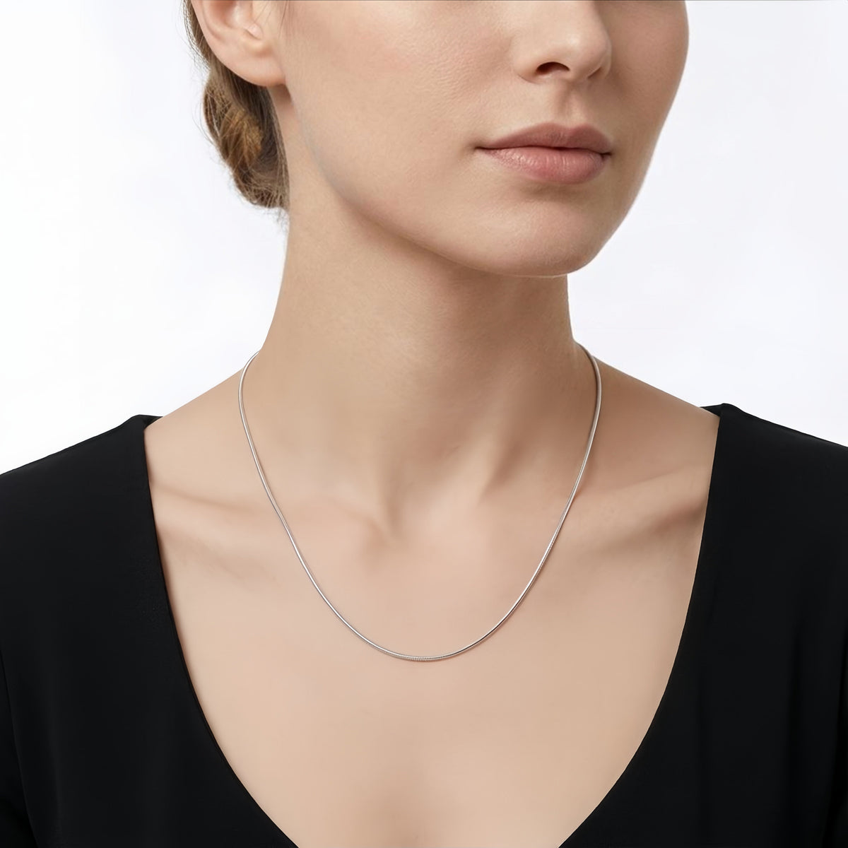 925 Sterling Silver Sterling  Snake Chain Necklace with Adjustable Extender - Classic Versatile Jewelry