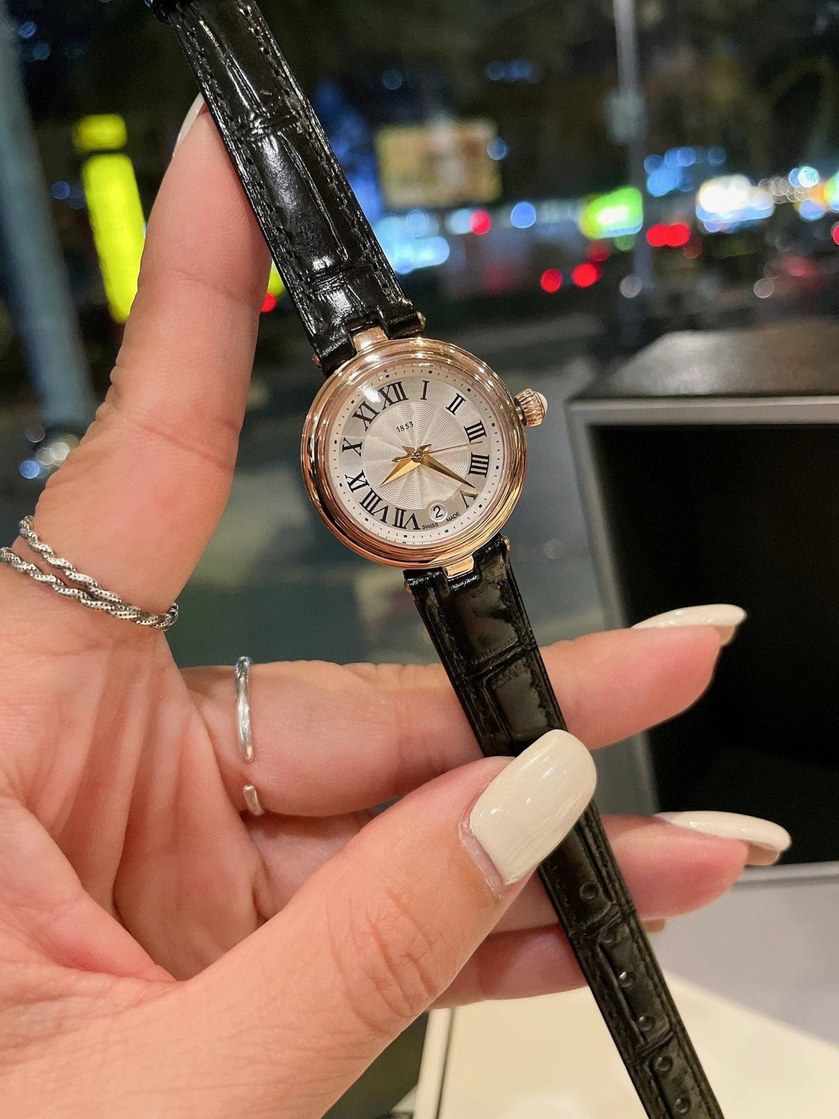 Quartz Steel Band Small Dial Roman Leather Watch