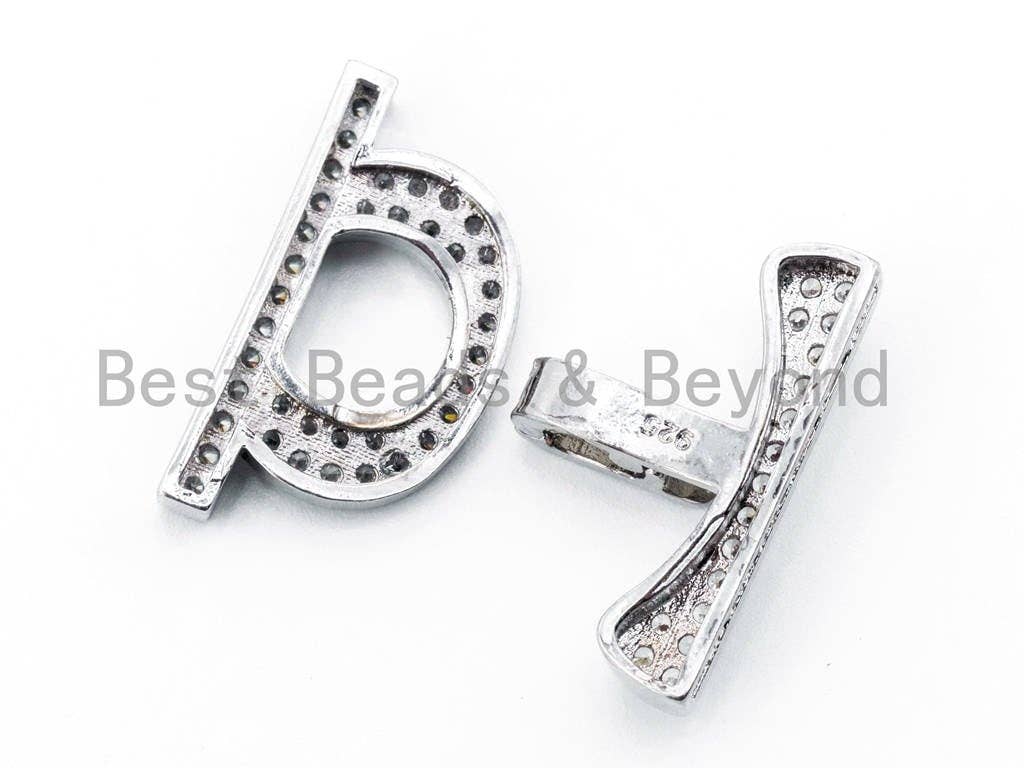 CZ Micro Pave D Shape Buckle Clasp/Connector/ Link Connector for Bracelet Necklace, 24x22mm, sku#K12