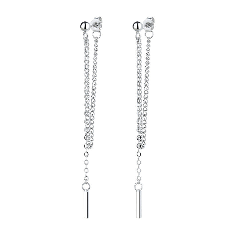Women's Cat Ning Long Back Minimalist Fashion Personality Tassel Earrings