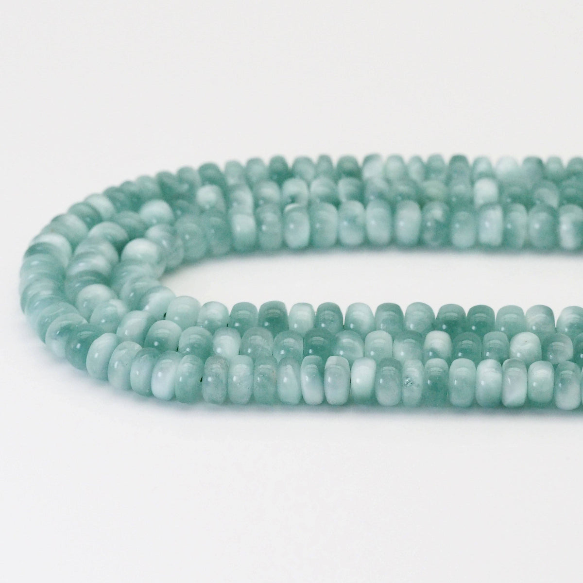 Genuine Angelite Rondelle Smooth Beads, Sku#U1678c