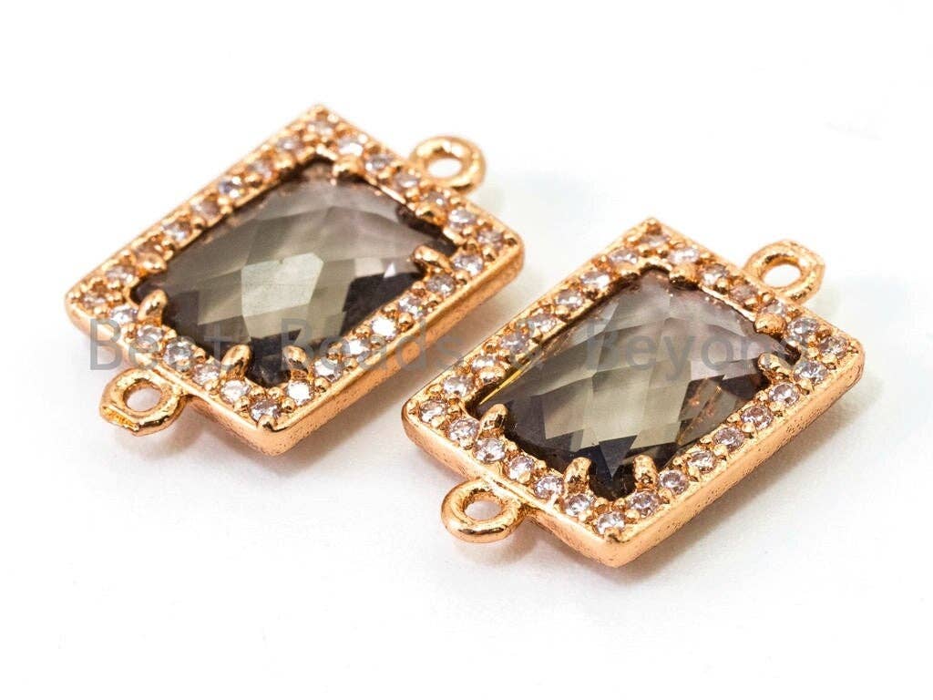 Rectangle Connector with Faceted Crystal Beads, sku#A82