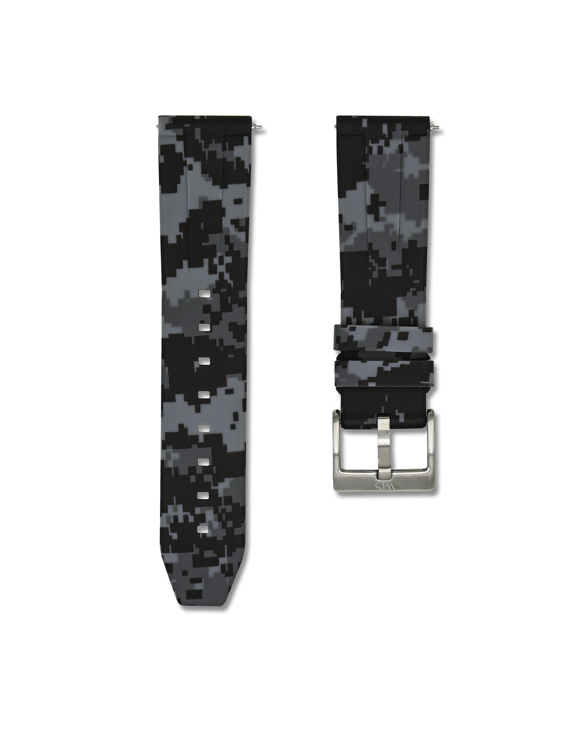 Grey Digital Camo Quick Release Rubber Strap 22mm