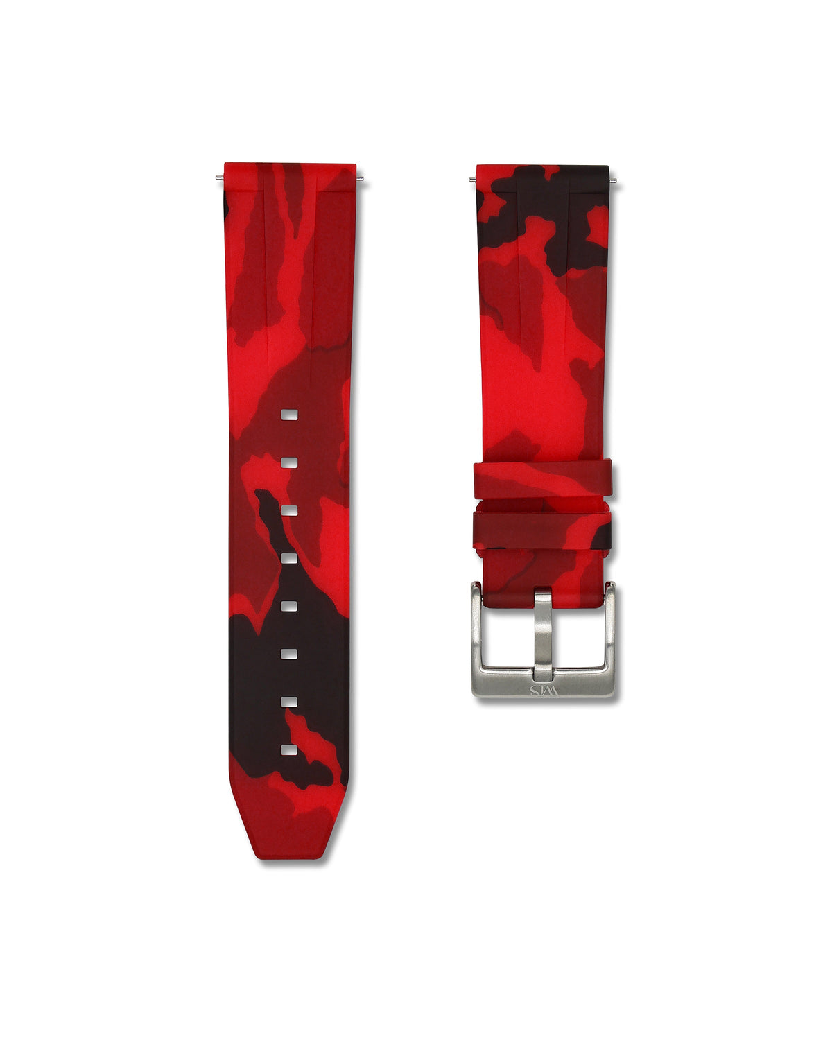 Red Camo Quick Release Rubber Strap 22mm