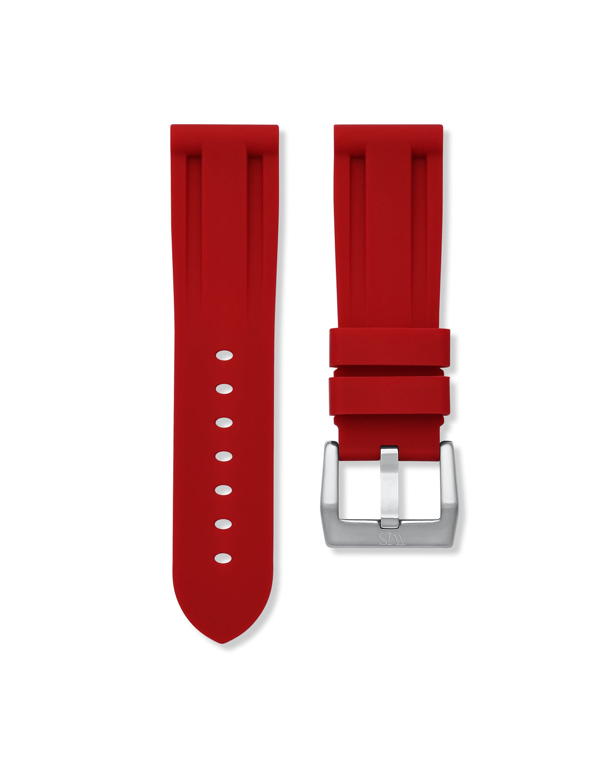 Scarlet Red Rubber Strap 24mm