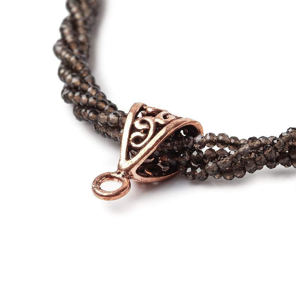 22x13x9mm Copper Bail Scroll Filigree Set of 2