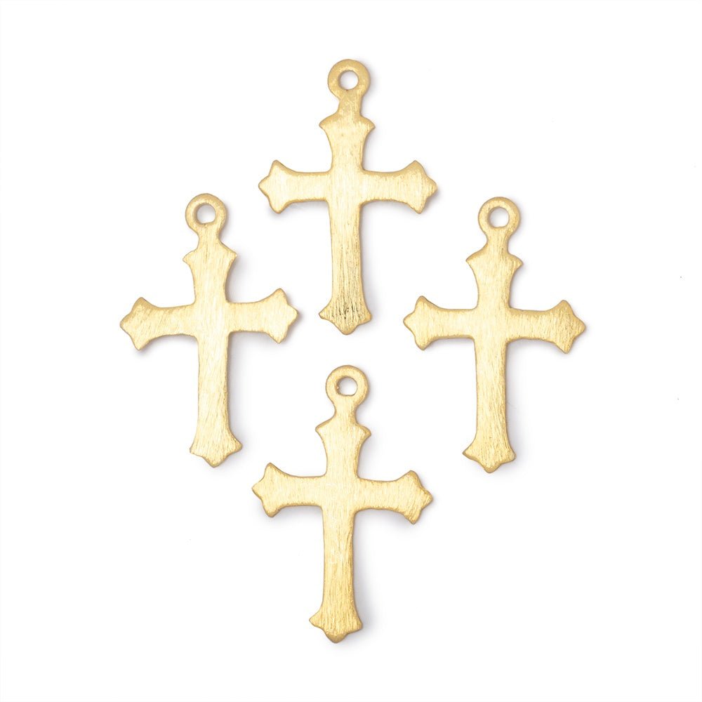 22x18mm Brushed Cross Charm Set of 4 pieces