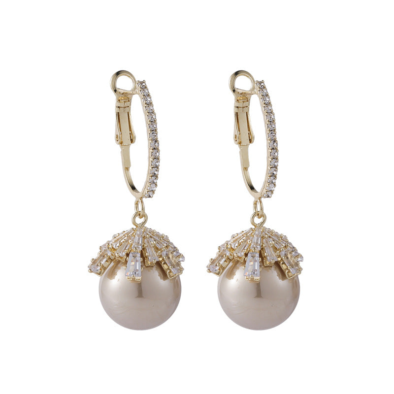 Women's Fashion Sense Beautiful French Style Pearl Ear Rings