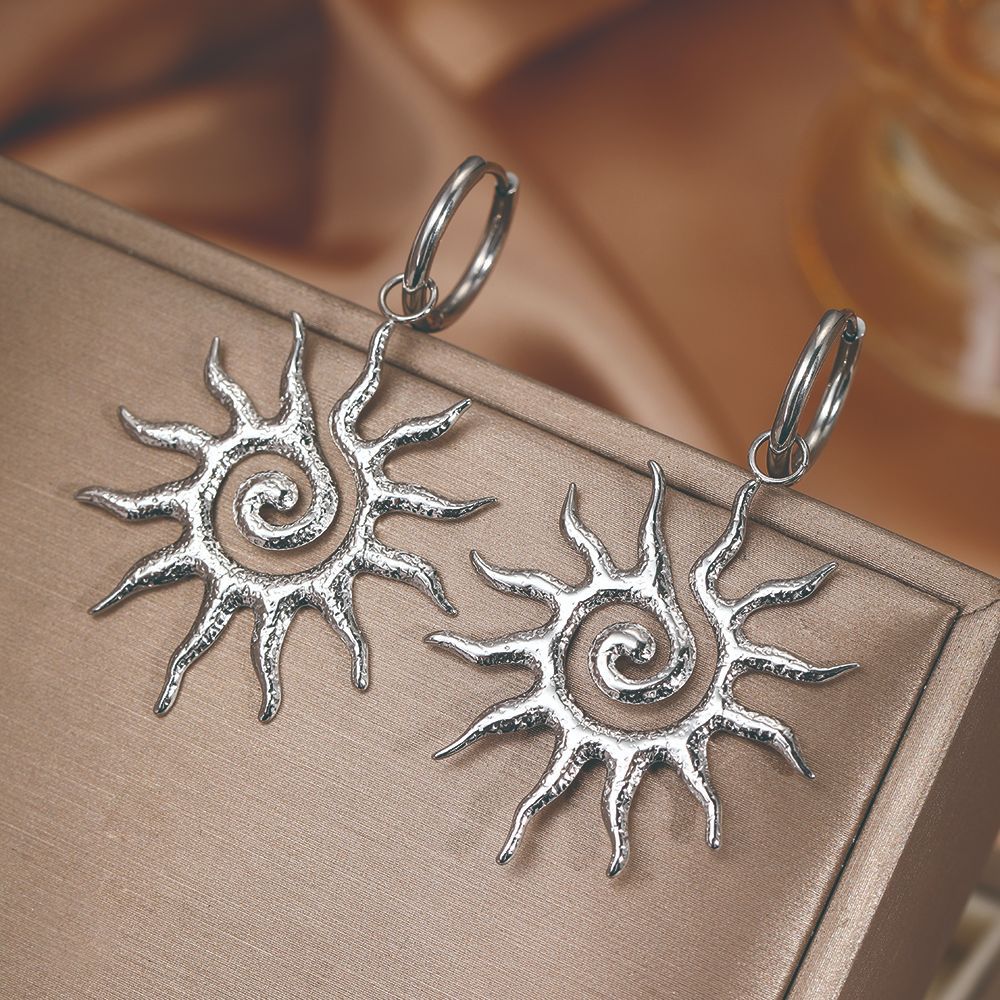 Spiral SUNFLOWER Pendant Earrings For Women