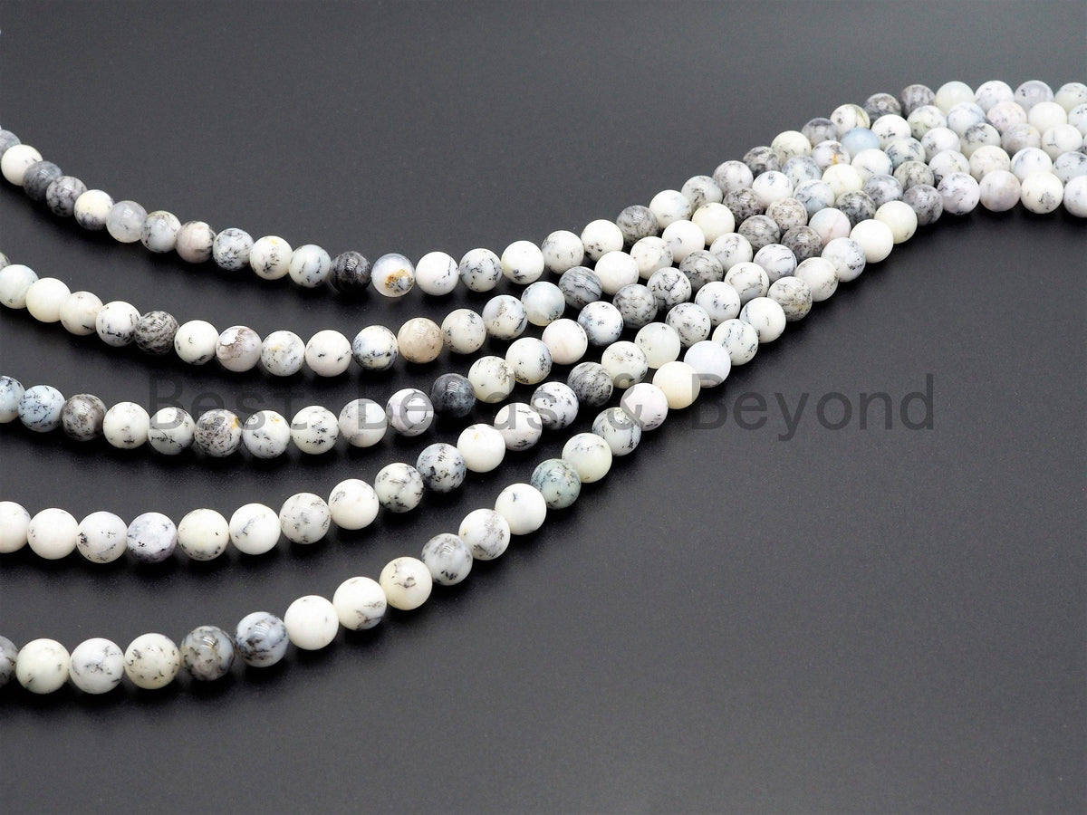 High Quality Dendrite Opal beads, 4mm/5mm/6mm/8mm/10mm/12mm Round Smooth Natural Opal beads, Natural Opal Beads, 15.5inch strand, SKU#U349