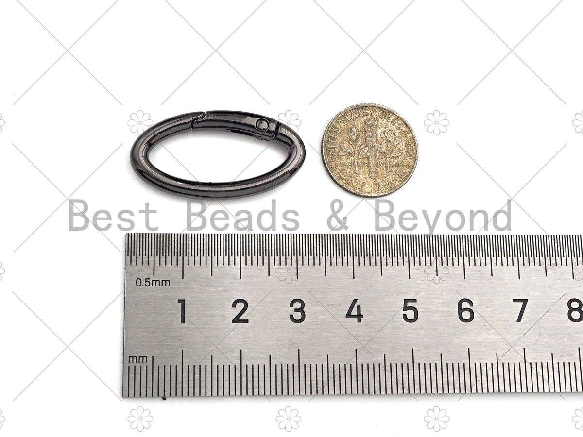 High Quality Spring Oval Clasp, Silver Gold Gunmetal Oval Carabiner, Snap Clip Trigger Spring Keyring Buckle, 17x31mm, sku#K125