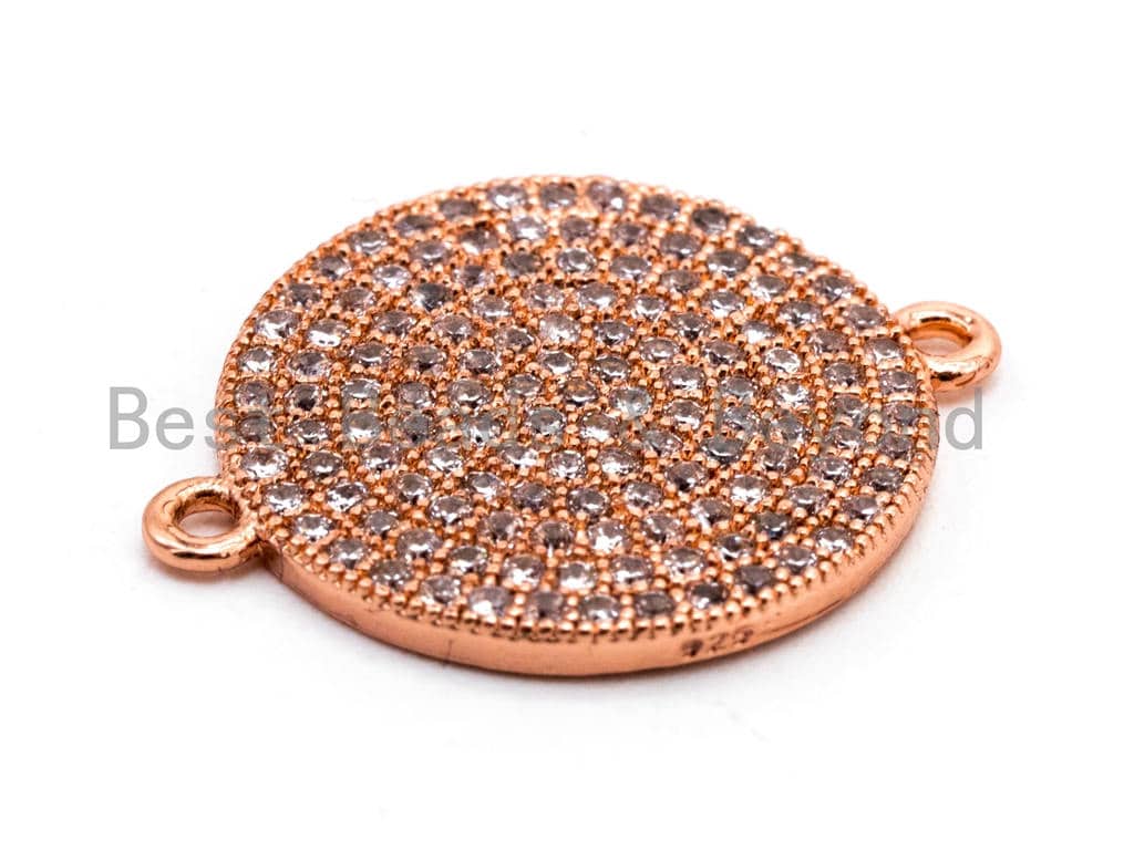 CZ Micro Pave Clear Round Disc Connector, SKU#A84